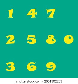 Set of numbers template. Numbers from 1 to 0. vector illustration. eps 10
