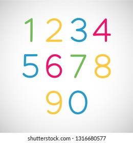 Set of Numbers. Thin line style uppercase modern font and typeface. Vector illustration