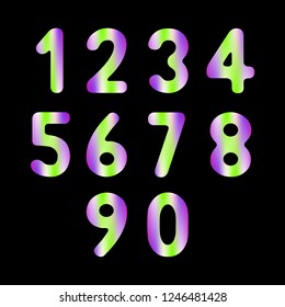 Set of numbers with trend colors for design.