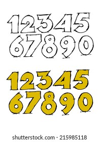 Set of numbers. Vector illustration. 
