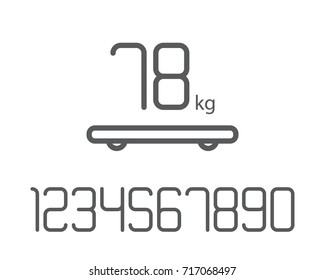 Set numbers weight smart scales. Vector illustration