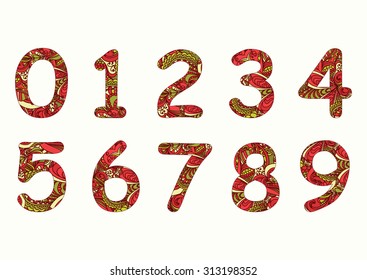 Set of numbers. Zentagle design