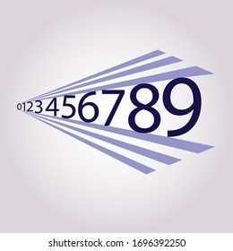 A set of numbers from zero to nine. Unique modern design. Vector illustration