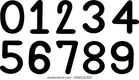	
set of numbers,number font,
black line