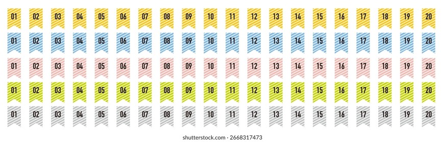Un conjunto de iconos numéricos. Ilustración vectorial sobre fondo blanco.