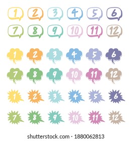 A set of numerical icons. Vector illustration on white background.