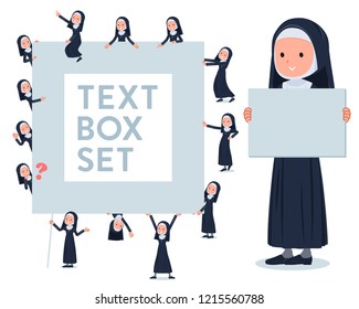 A set of Nun women with a message board.Since each is divided, you can move it freely.It's vector art so it's easy to edit.