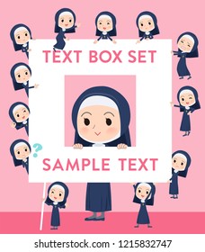 A set of Nun women with a message board.Since each is divided, you can move it freely.It's vector art so it's easy to edit.