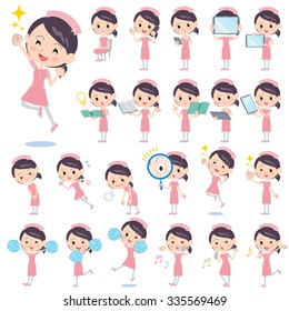 A set of nurse women with digital equipment such as smartphones.
There are actions that express emotions.
It's vector art so it's easy to edit.