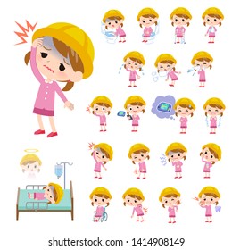 A set of Nursery school girl with injury and illness.There are actions that express dependence and death.It's vector art so it's easy to edit.
