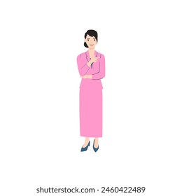 Set von Krankenschwestern in rosa Kleidung posiert Werbung