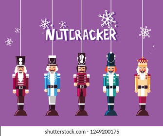 set of nutcracker toy hanging