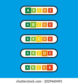 Set Of Nutri score . Vector Illustration