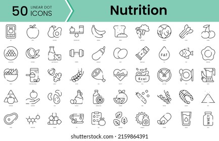 Set of nutrition icons. Line art style icons bundle. vector illustration