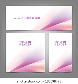 Set o colorful vector banners or business card with abstract lines.  Vector illustration