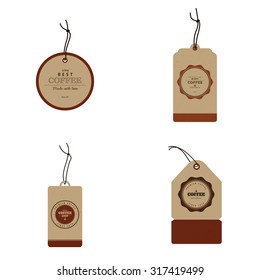 Set o flabels with text for coffee shops