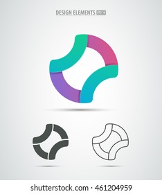 Set of O letter design template elements. Collection of vector letter O. Application icon design shape