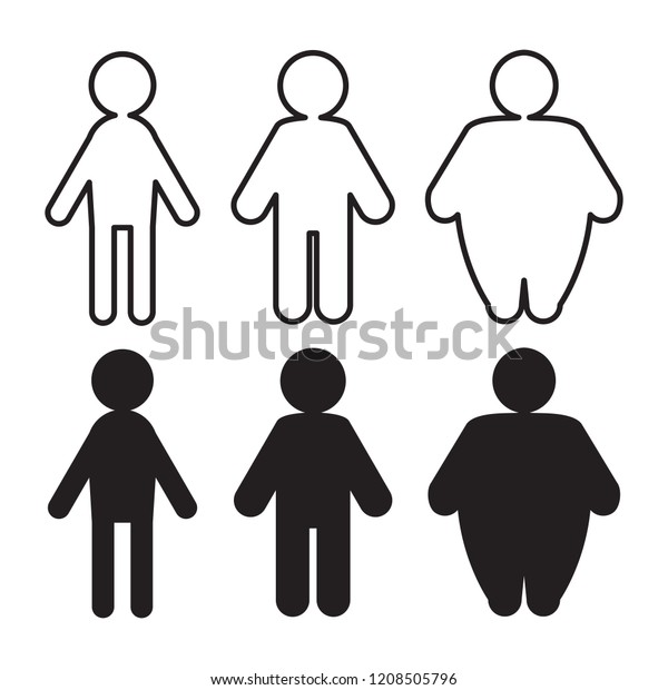 Set Obese Icons Overweight Symbols Vector Stock Vector (Royalty Free ...