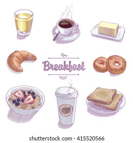 Set of objects for breakfast 1