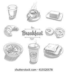 Set of objects for breakfast 2