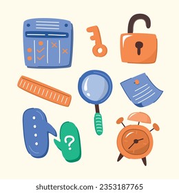 Set of Objects for Education Concept Illustration