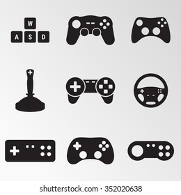 Set of objects on the theme of gamepad