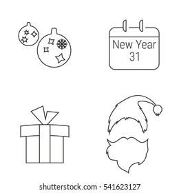 Set of objects on the theme of New Year