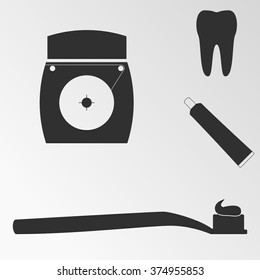 Set of objects on the theme of oral hygiene