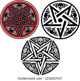 set, occult sign pentagram, grunge vintage design t shirts
