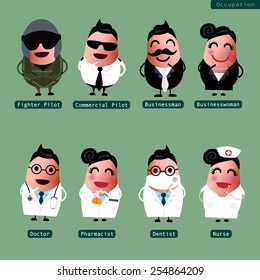 set of occupation cartoon, vector illustration.