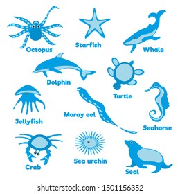 122 Sea creatures with name Stock Illustrations, Images & Vectors ...