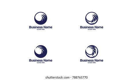 Set of ocean logo with waves. Surfing and Water logo Design Template. Vector illustration