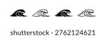 Set of Ocean Wave Vector Icons in Various Styles, Marine Elements