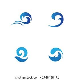 set of ocean wave water logo vector illustration sesign template