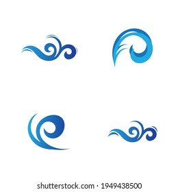 conjunto de plantillas de señalización del logotipo del agua de la onda oceánica