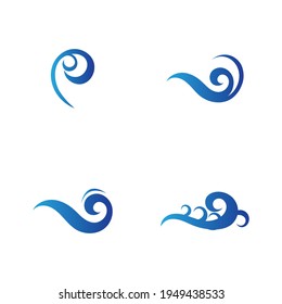 conjunto de plantillas de señalización del logotipo del agua de la onda oceánica
