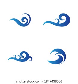 set of ocean wave water logo vector illustration sesign template