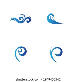 set of ocean wave water logo vector illustration sesign template