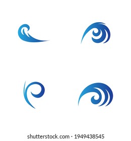 set of ocean wave water logo vector illustration sesign template
