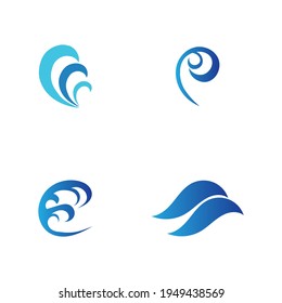 set of ocean wave water logo vector illustration sesign template