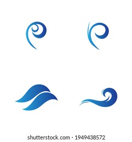 set of ocean wave water logo vector illustration sesign template