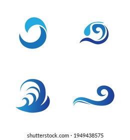 set of ocean wave water logo vector illustration sesign template