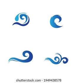 set of ocean wave water logo vector illustration sesign template