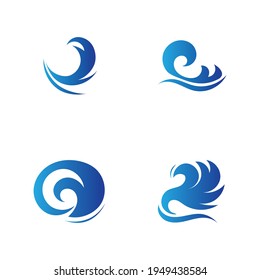 set of ocean wave water logo vector illustration sesign template