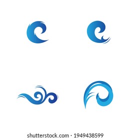 conjunto de plantillas de señalización del logotipo del agua de la onda oceánica
