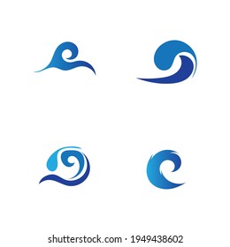set of ocean wave water logo vector illustration sesign template