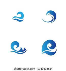 set of ocean wave water logo vector illustration sesign template