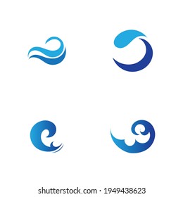 set of ocean wave water logo vector illustration sesign template