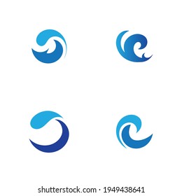 set of ocean wave water logo vector illustration sesign template