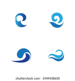 set of ocean wave water logo vector illustration sesign template